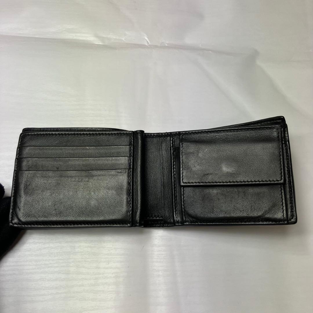 ボッテガヴェネタ✨イントレチャート 本革 レザー 2層 ブラック 二つ折り財布