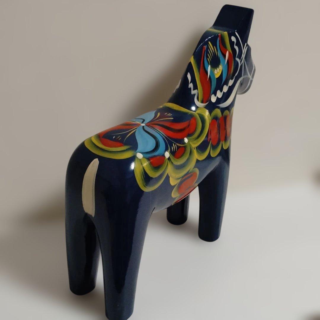 北欧の馬置物 スウェーデンハウス　ダーラナホース　青