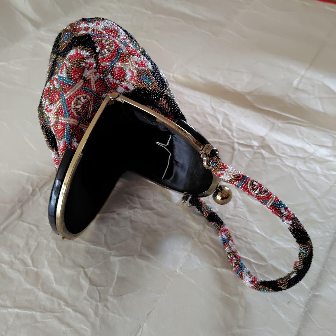 ビーズ刺繍　幾何学柄ハンドバッグ