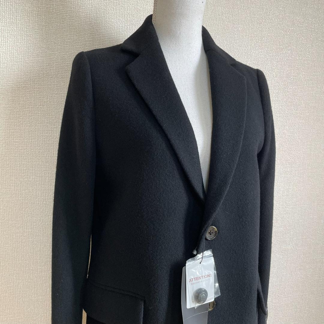 新品 ユナイテッドアローズ 黒 チェスターコート M 秋冬