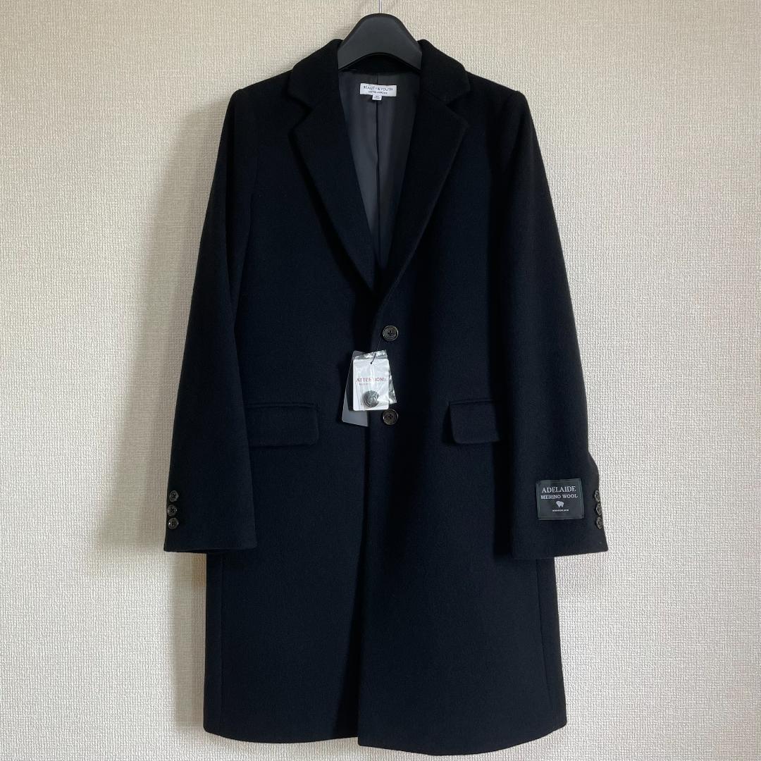 新品 ユナイテッドアローズ 黒 チェスターコート M 秋冬