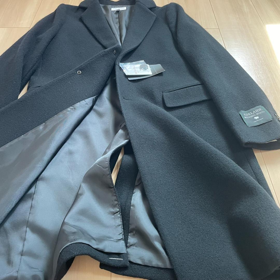 新品 ユナイテッドアローズ 黒 チェスターコート M 秋冬