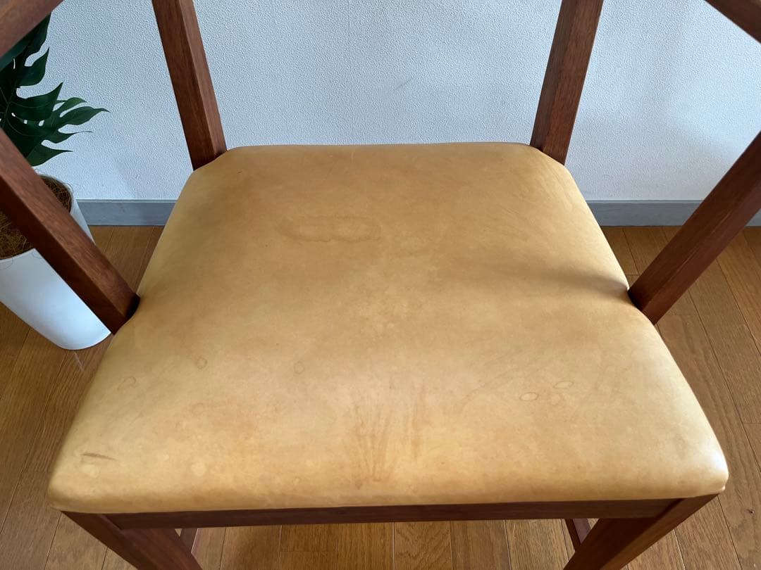 北の住まい設計社　アームチェア　① 北海道家具　本革ウォールナット　希少　モダン