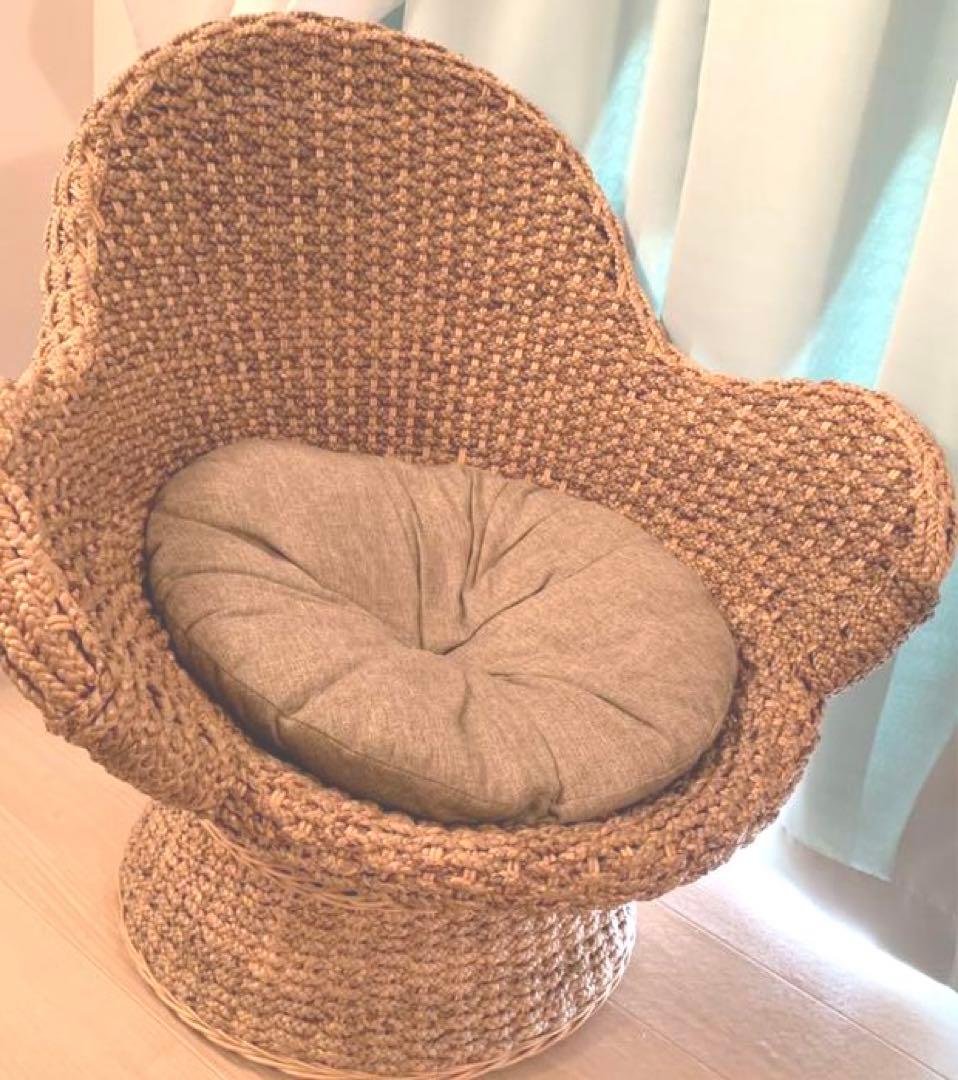 1人掛けソファ　回転椅子　アームチェア　アジアン家具　ウォーターヒヤシンス