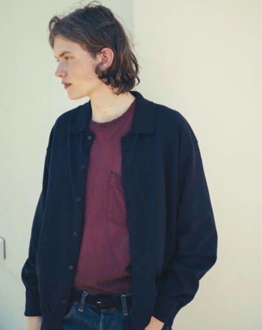 アプレッセ　Cotton Knit Polo Collar Cardigan