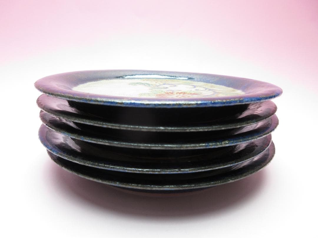 九谷 中村秋塘 花紋 銘々皿 MOR70627