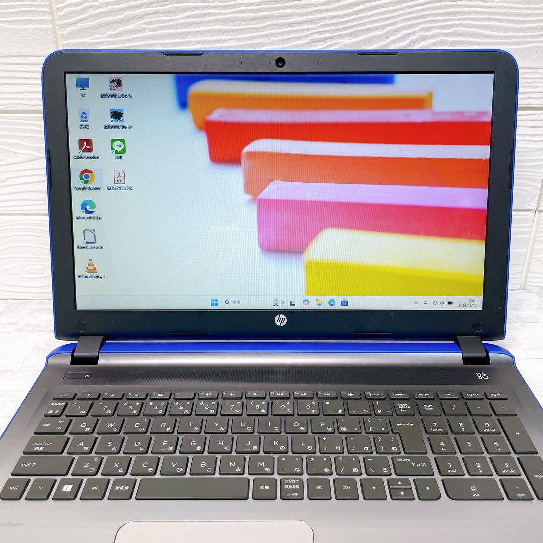 おしゃれブルー✨爆速SSD✨ノートパソコン✨Windows11 カメラ DVD