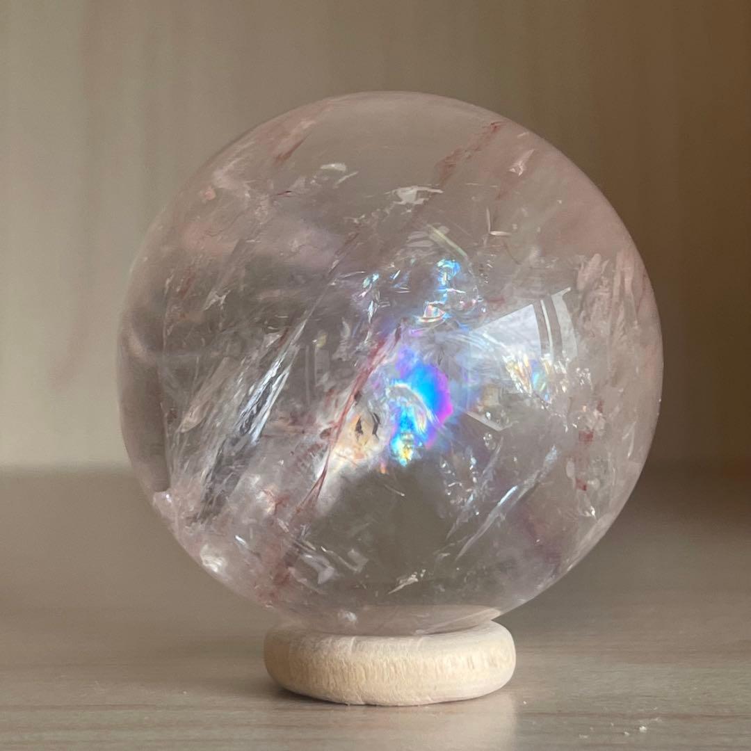 ピンククォーツ ピンクアゼツライト スフィア 天然石 置物