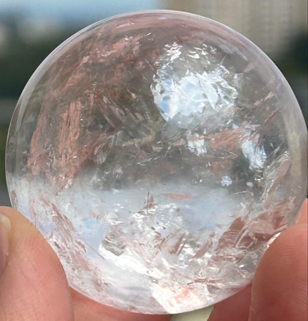 ピンククォーツ ピンクアゼツライト スフィア 天然石 置物