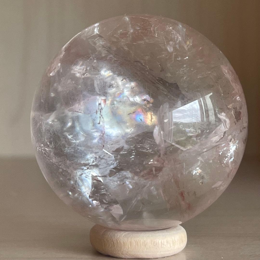 ピンククォーツ ピンクアゼツライト スフィア 天然石 置物