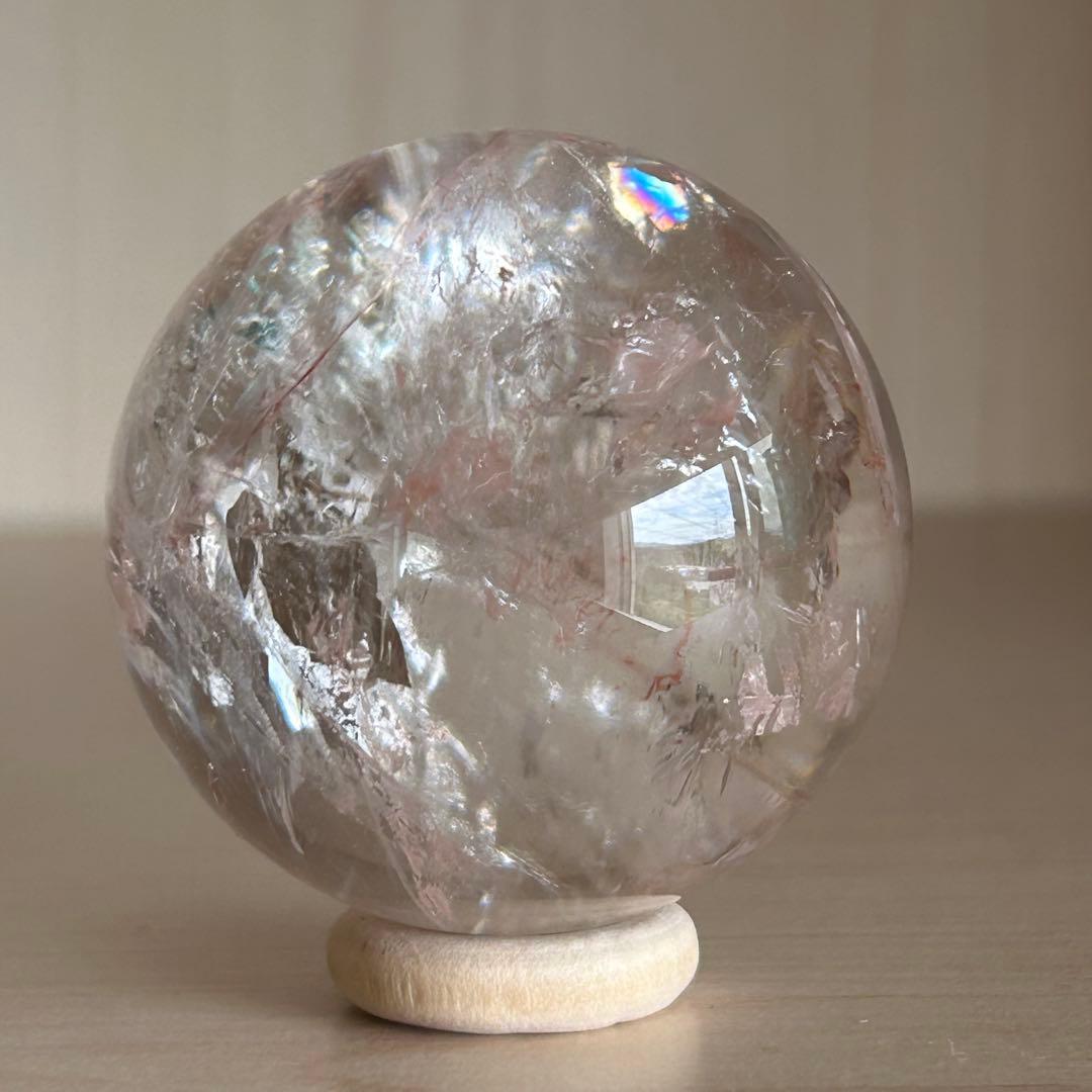 ピンククォーツ ピンクアゼツライト スフィア 天然石 置物