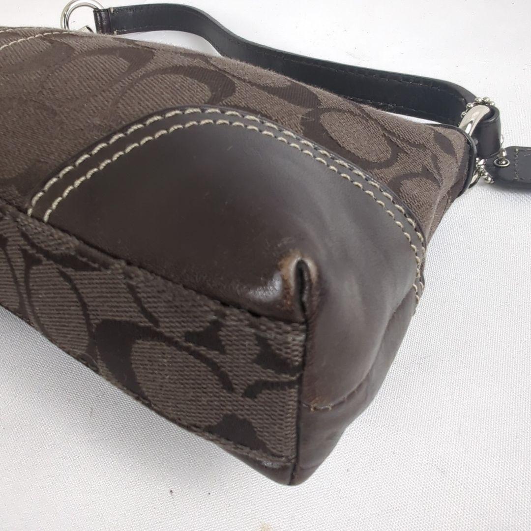 【良品】COACH コーチ シグネチャー アクセサリー ポーチ ミニハンドバッグ