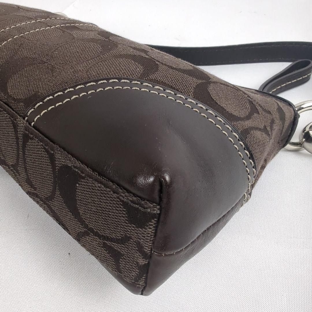 【良品】COACH コーチ シグネチャー アクセサリー ポーチ ミニハンドバッグ