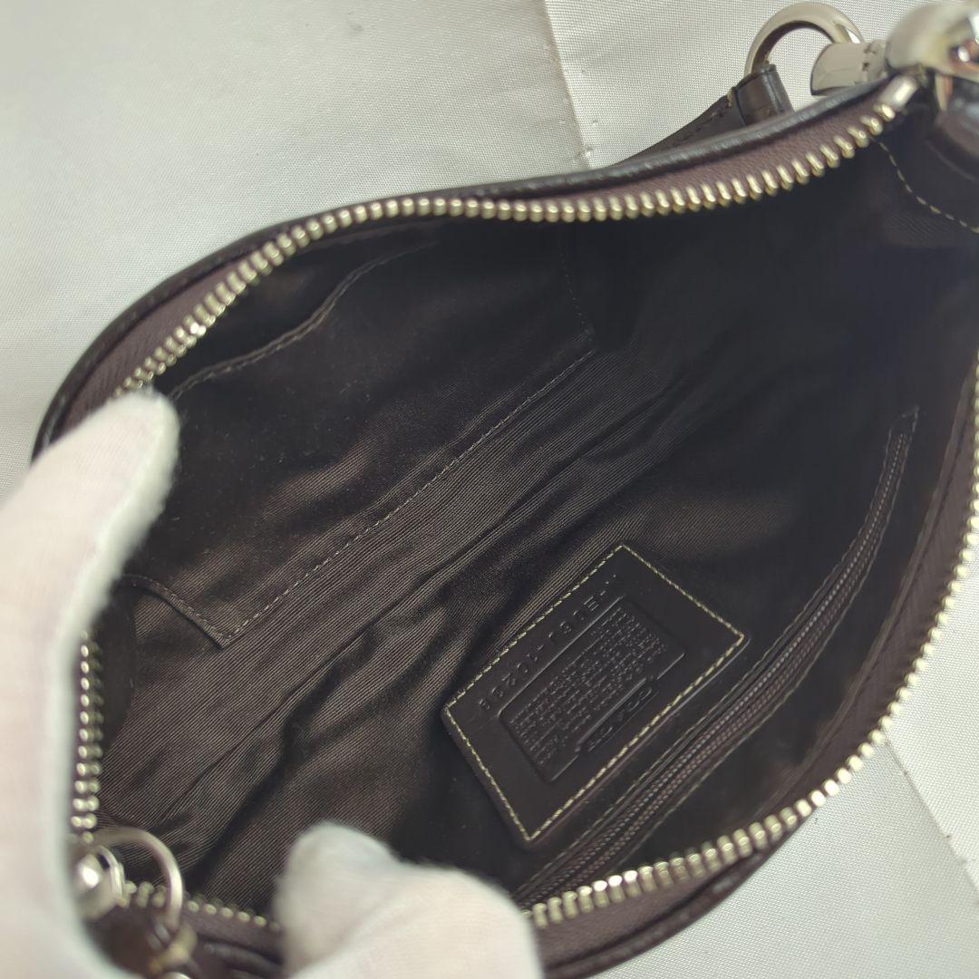 【良品】COACH コーチ シグネチャー アクセサリー ポーチ ミニハンドバッグ