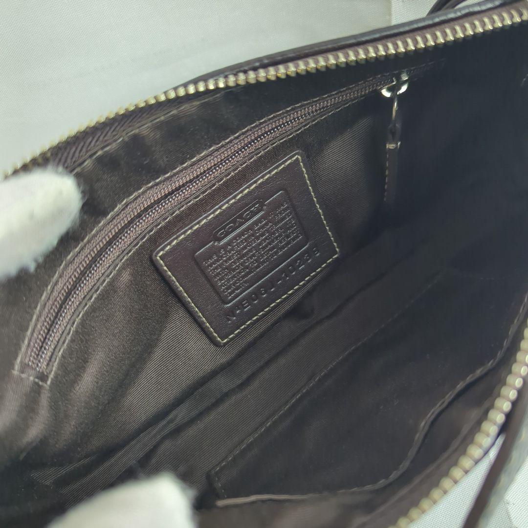 【良品】COACH コーチ シグネチャー アクセサリー ポーチ ミニハンドバッグ