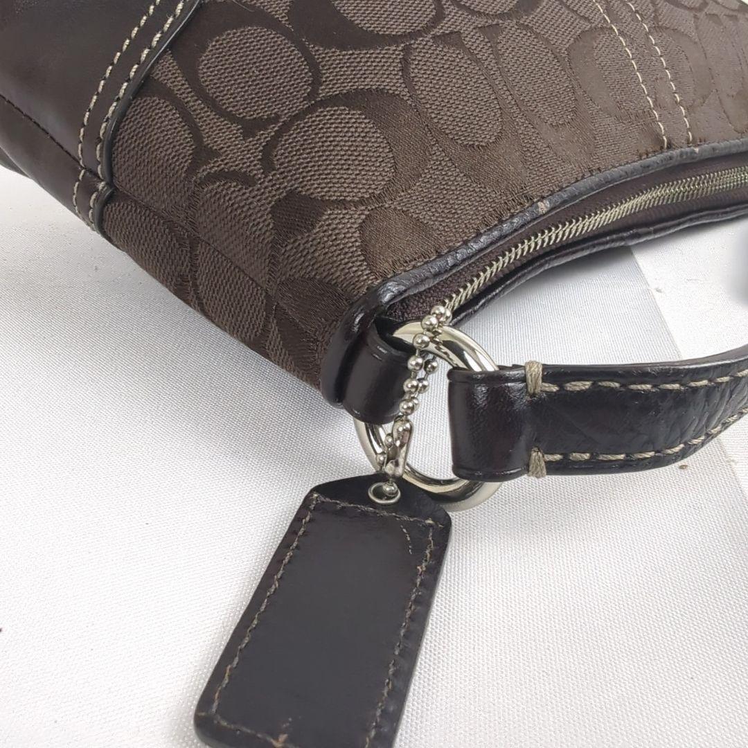 【良品】COACH コーチ シグネチャー アクセサリー ポーチ ミニハンドバッグ