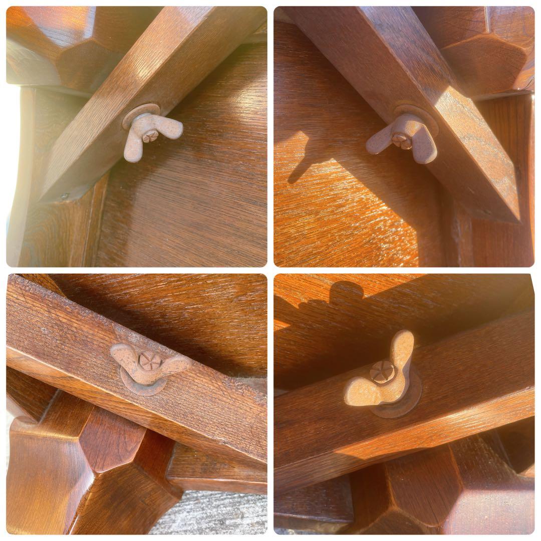 唐木家具 彫刻 花梨家具 木製座卓 ダークブラウン 和室 アンティーク①