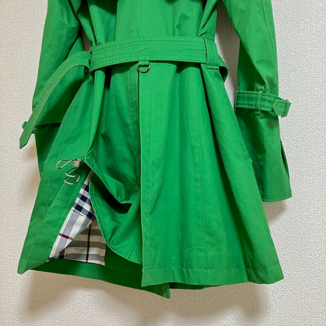 バーバリーブルーレーベル　トレンチコート　裏ノバチェック　ベルト　メタルボタン