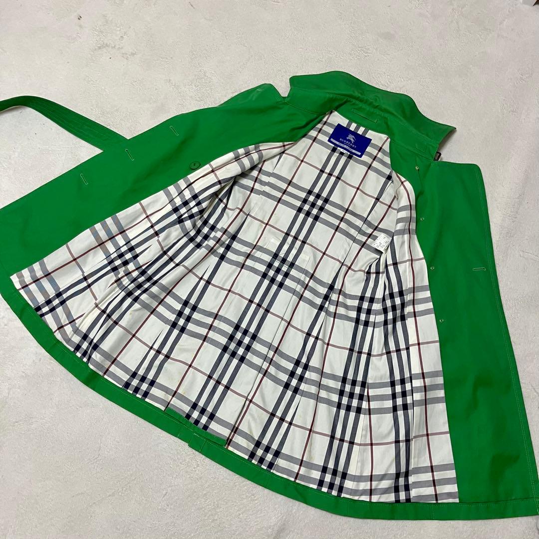 バーバリーブルーレーベル　トレンチコート　裏ノバチェック　ベルト　メタルボタン