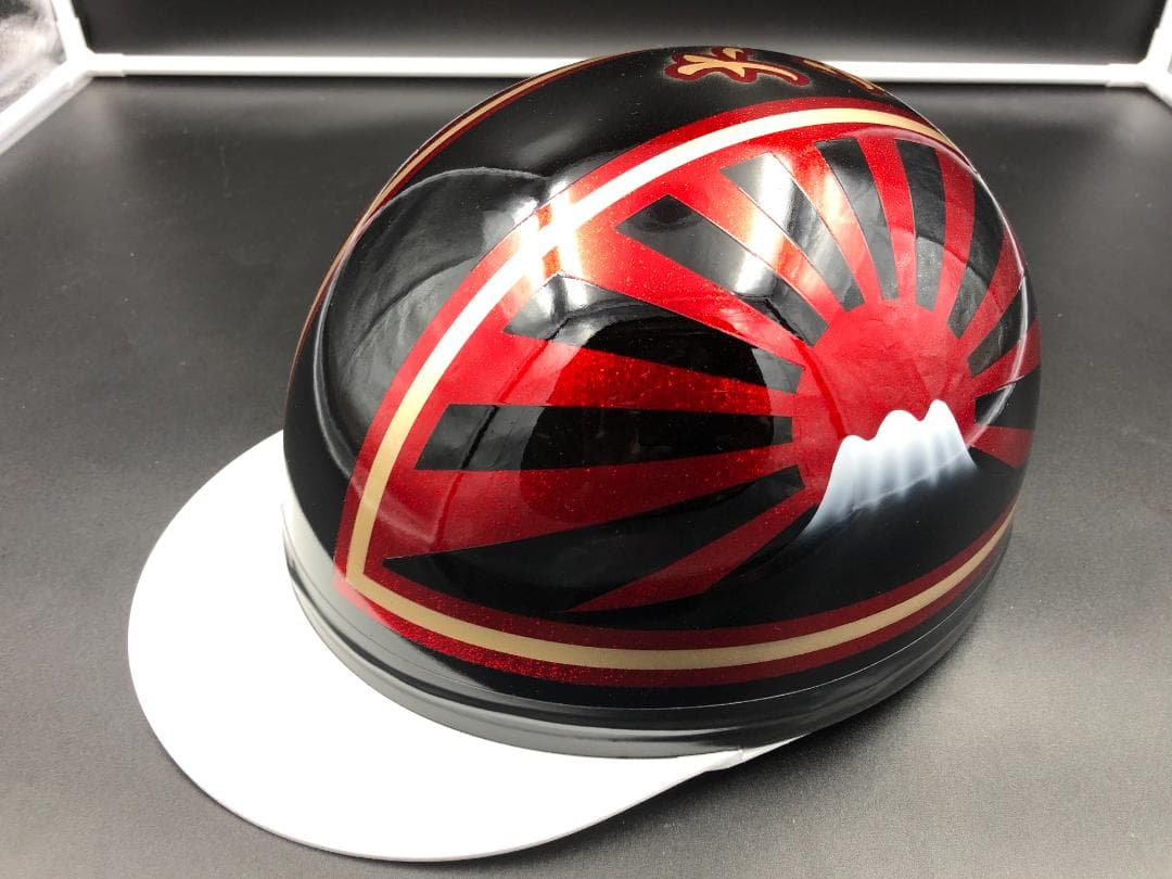 コルク半　カスタム　富士日章　三つボタン　黒赤　ラメ　高級クリヤ　送料無料