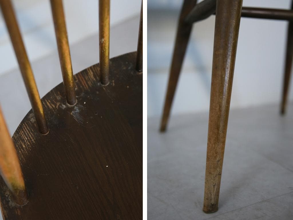 英国アンティークアーコールクエーカーチェア/ダイニングイス(92-263-1)