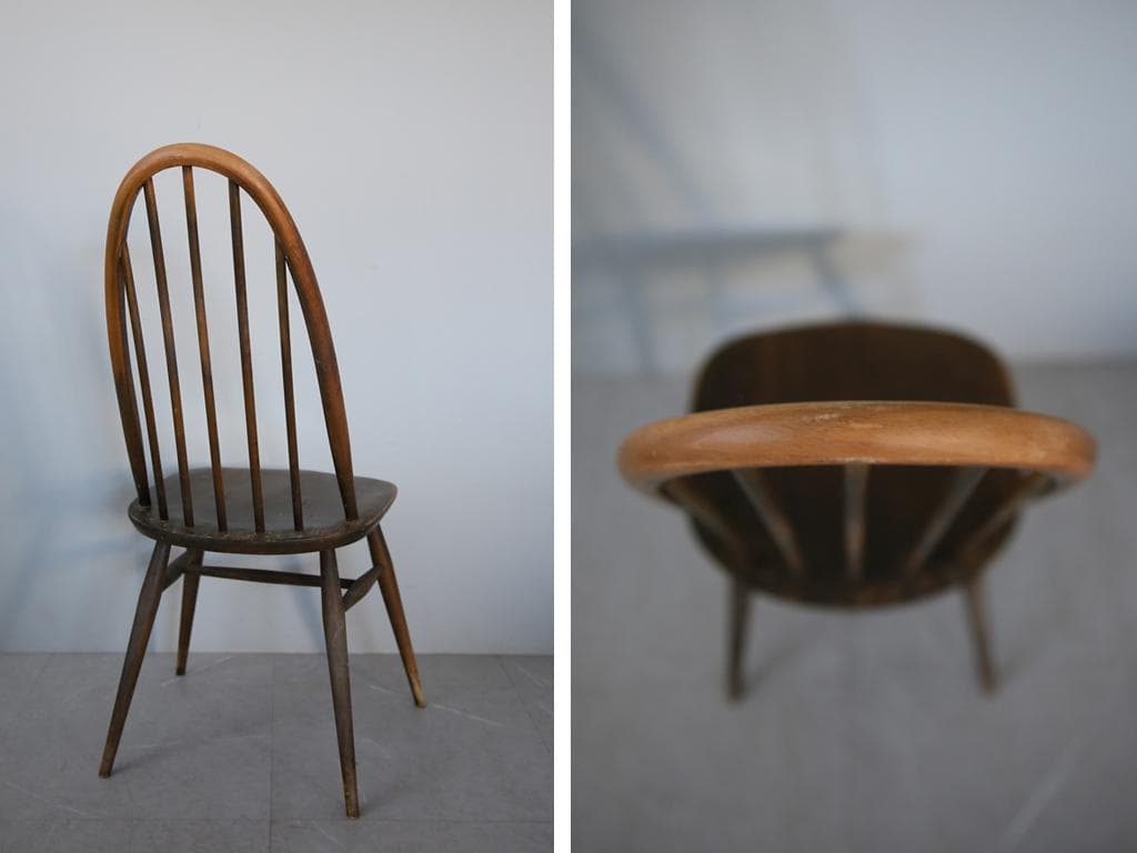 英国アンティークアーコールクエーカーチェア/ダイニングイス(92-263-1)