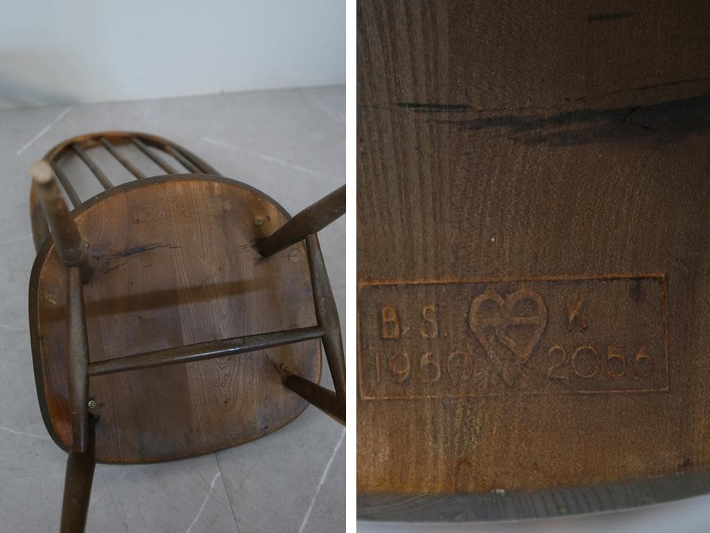 英国アンティークアーコールクエーカーチェア/ダイニングイス(92-263-1)