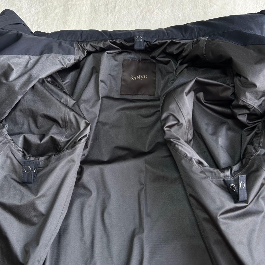 美品 サンヨーコート ダウンライナー ゴアテックス ステンカラーコート L 紺