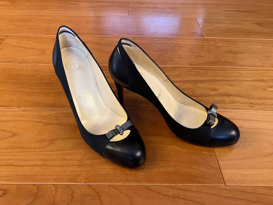 【美品】クリスチャンルブタン 黒ハイヒール パンプス 36