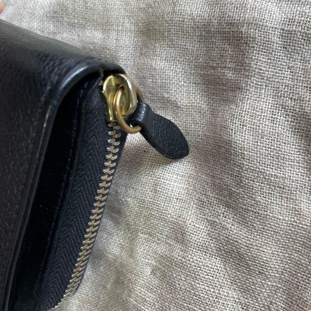 イルビゾンテ　レザー二つ折り財布　シボ　ブラック　黒　ユーズド