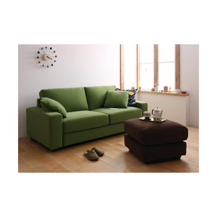 【送料無料】カバーリングソファ・ワイドタイプ オットマンセット