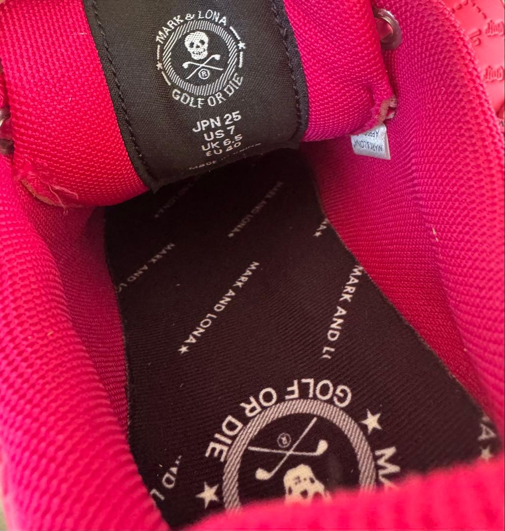 MARK＆LONA レディースゴルフシューズ 蛍光ピンク 25cm
