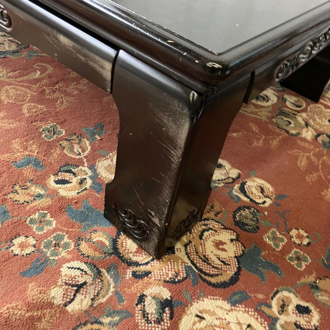 昭和レトロ ナショナル 一枚板風大型こたつ 木製コタツテーブル 大型座卓 黒