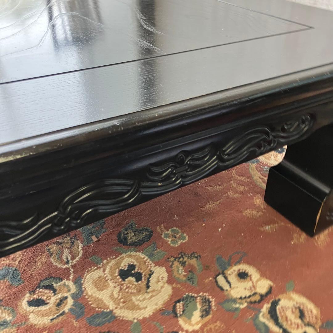 昭和レトロ ナショナル 一枚板風大型こたつ 木製コタツテーブル 大型座卓 黒