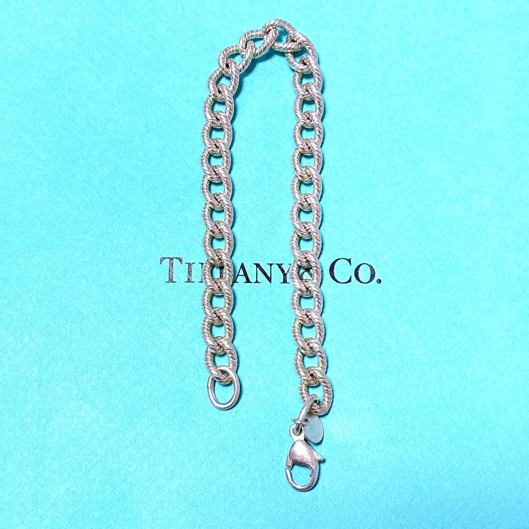 【美品】19.7cm ティファニー ツイストロープ リンク ブレスレット 925