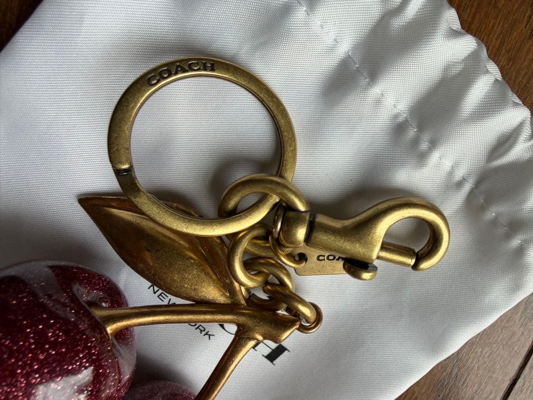 専　COACH チェリー キーホルダー 美品 箱付き