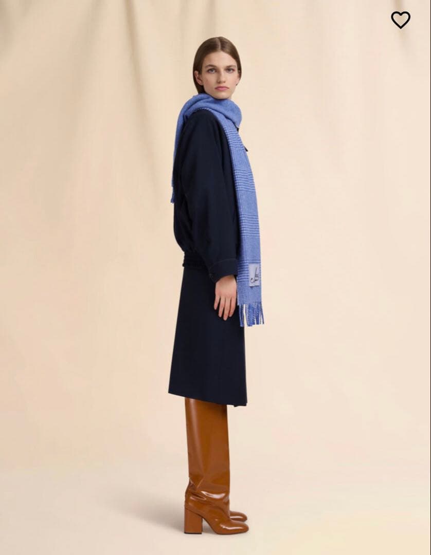 MARNI ライトブルー ウールスカーフ プリンス・オブ・ウェールズチェック柄