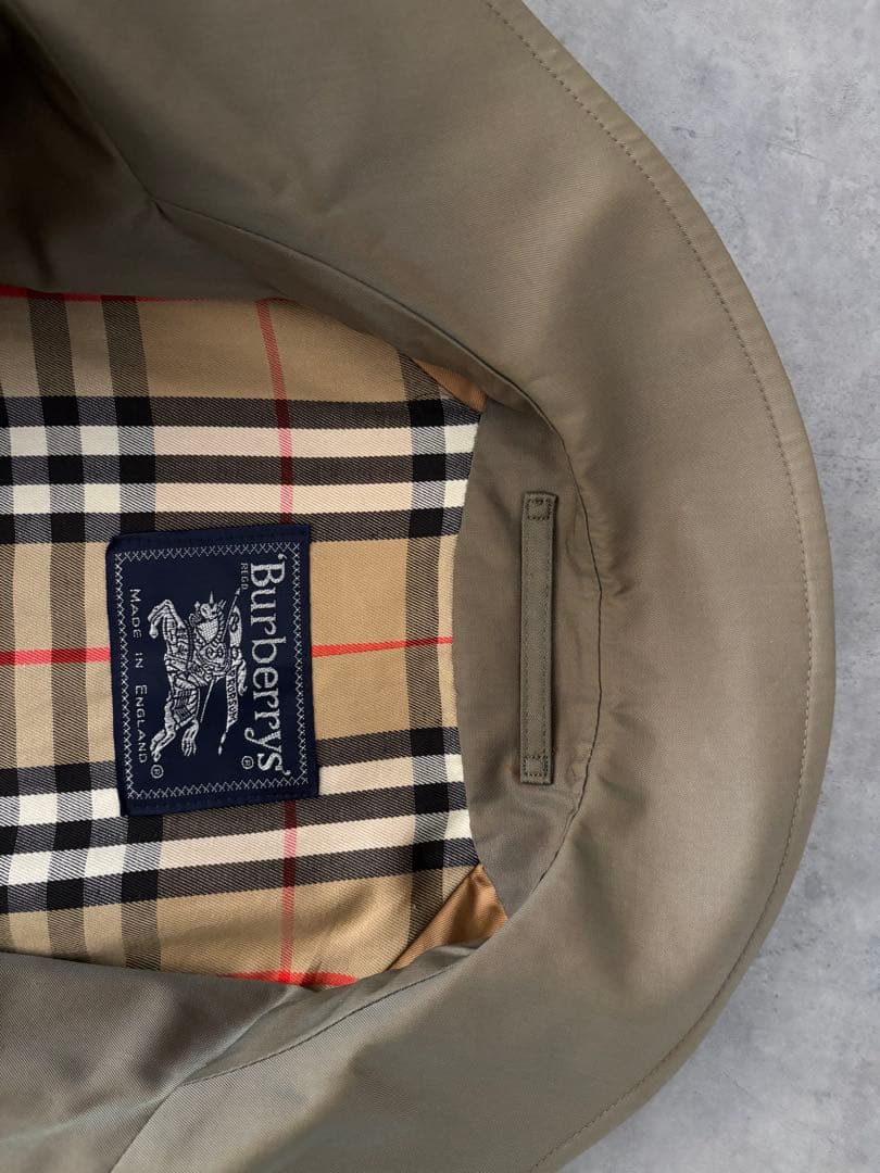 美品 英国製 80s バーバリー ステンカラーコート メンズ 玉虫