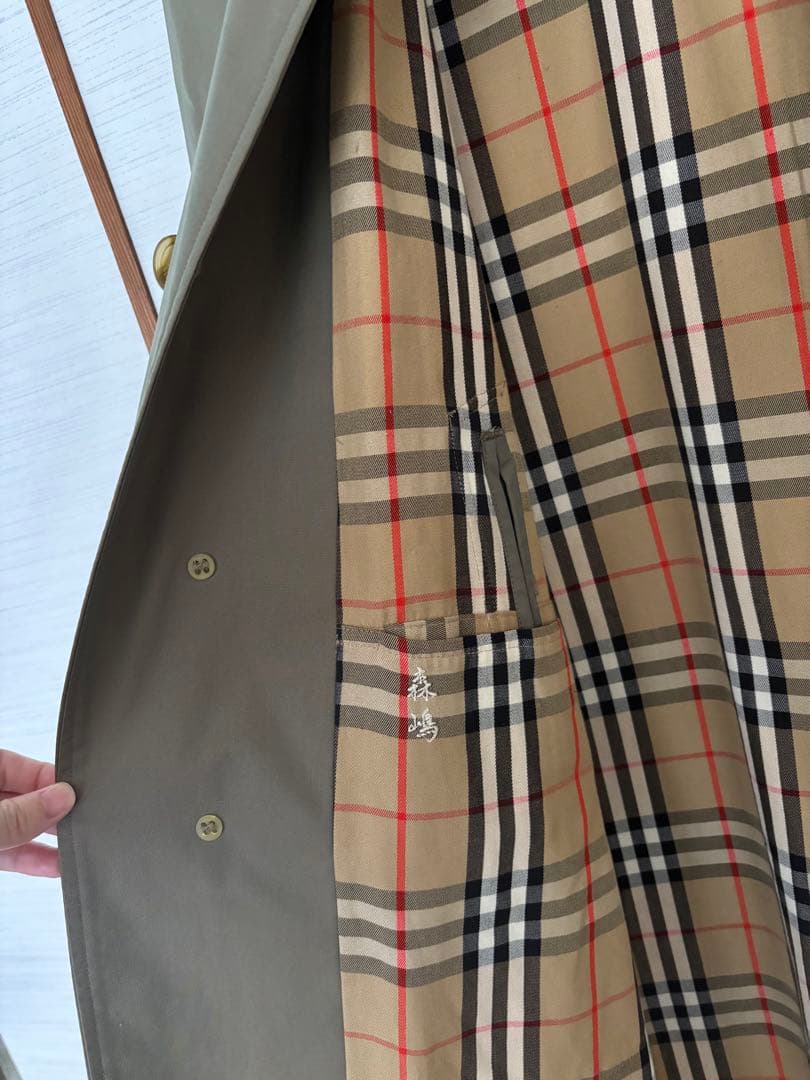 美品 英国製 80s バーバリー ステンカラーコート メンズ 玉虫