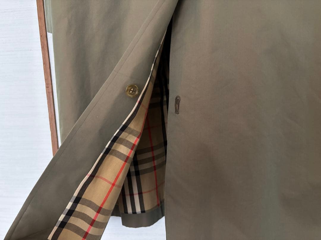 美品 英国製 80s バーバリー ステンカラーコート メンズ 玉虫