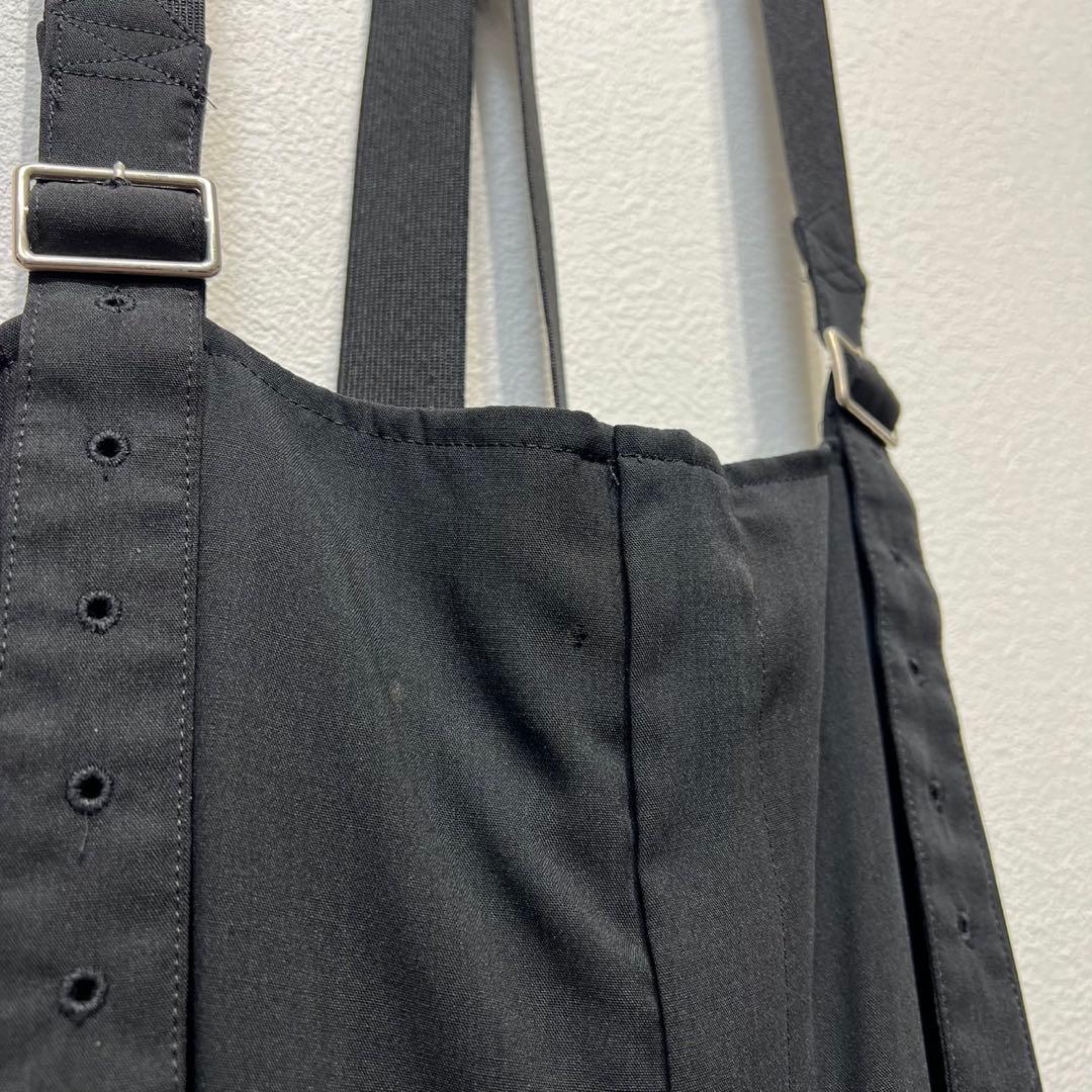 希少 ワイズ 上質 ウール フレア Aライン デザイン サロペット ワンピース