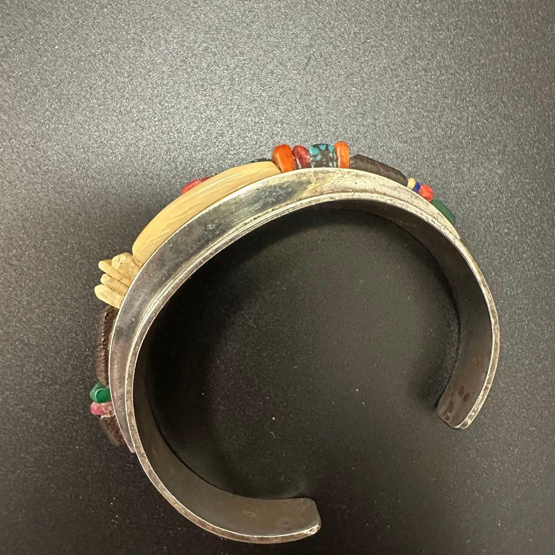 Navajo Harold Smith マルチカラーストーン バングル