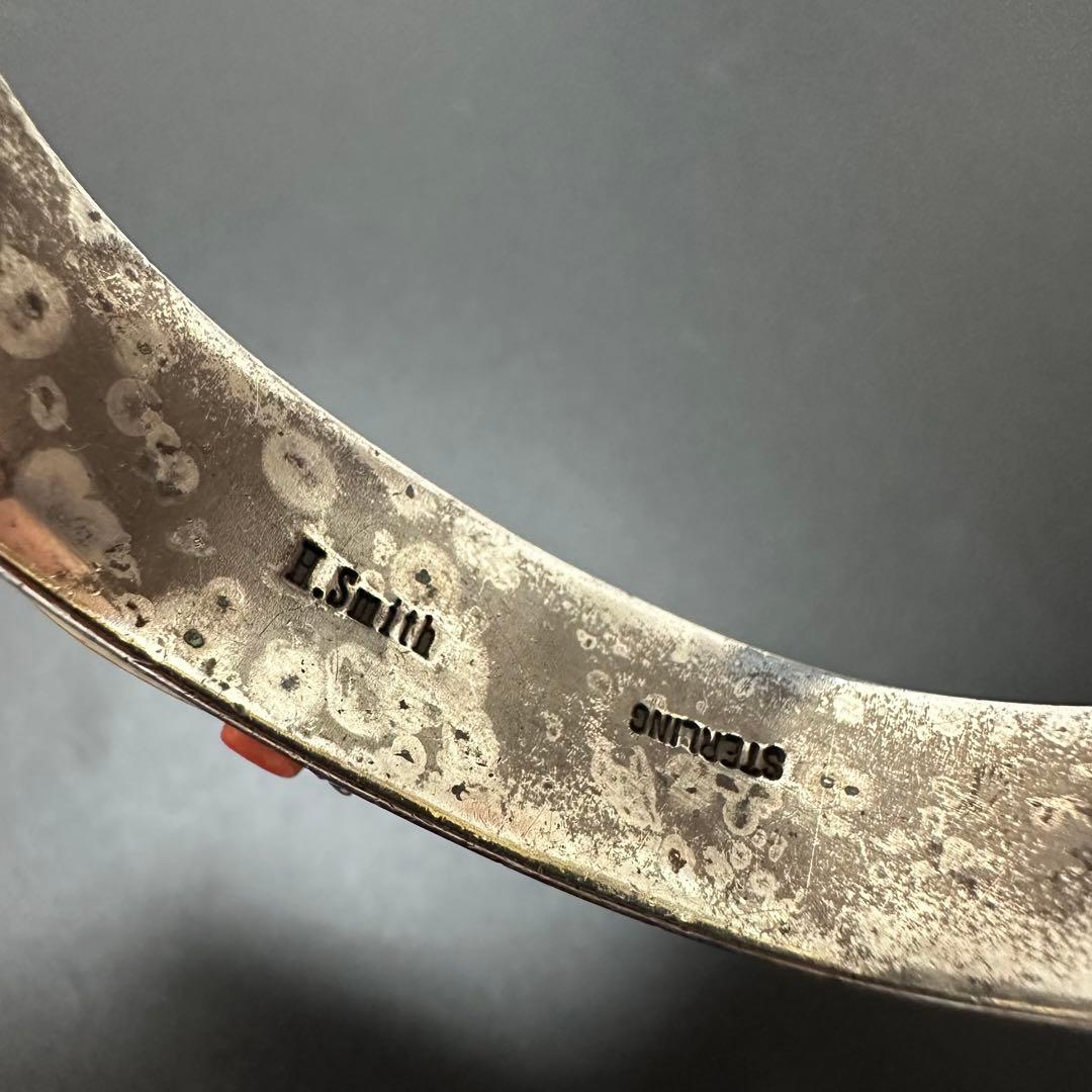 Navajo Harold Smith マルチカラーストーン バングル