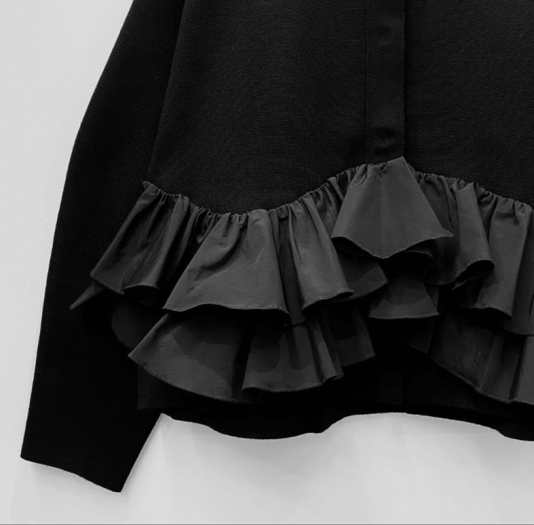 【新品・未使用】MARILYNMOON スパイラルタフタラッフルニットジャケット