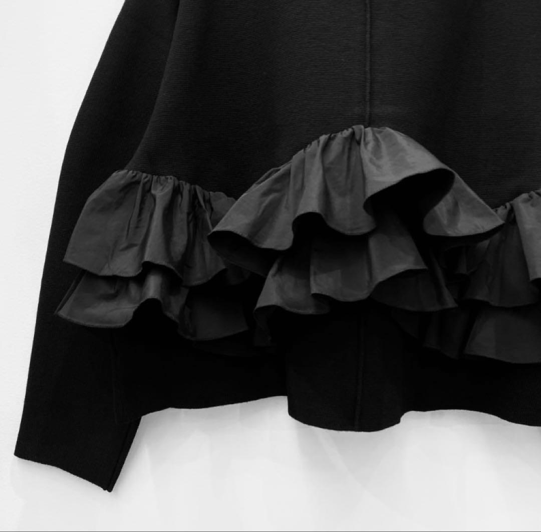 【新品・未使用】MARILYNMOON スパイラルタフタラッフルニットジャケット