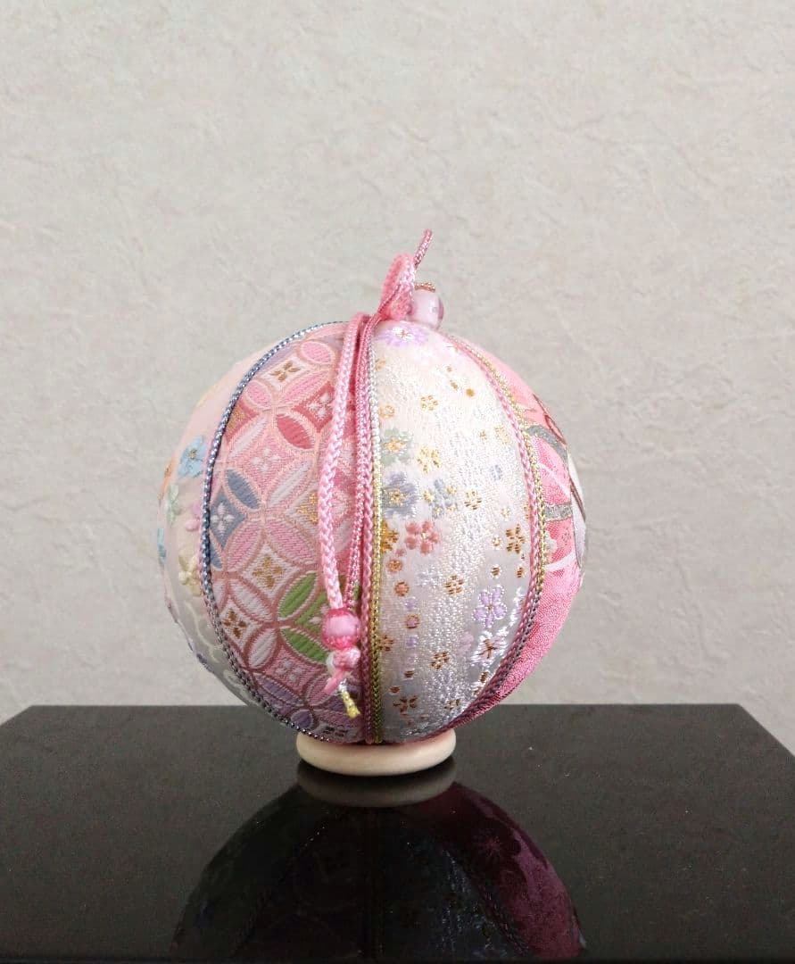 しょりん 手毬 手鞠 てまり 刺繍手毬ピンクNo122