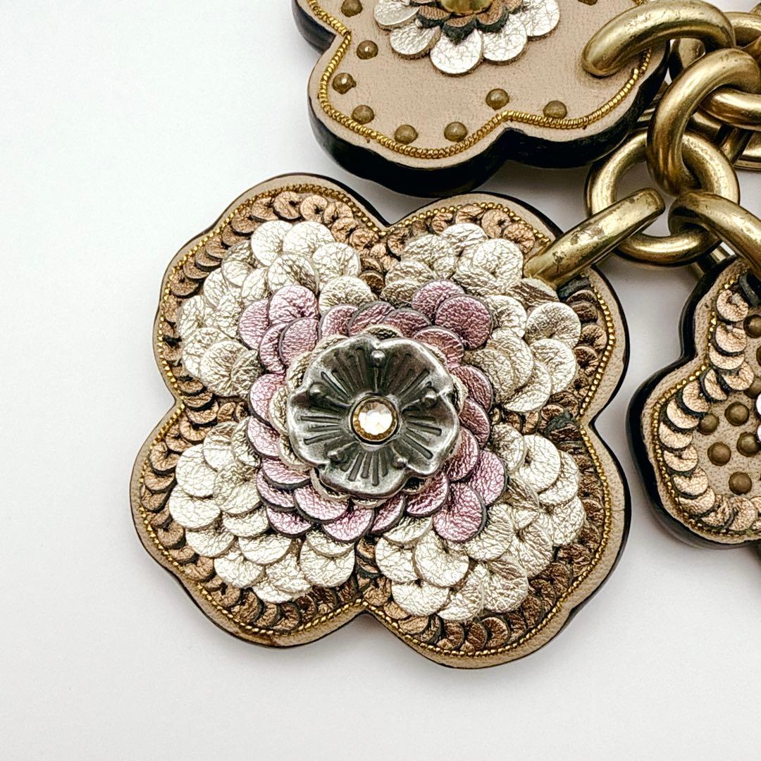 希少✨ COACH コーチ ティーローズ キーチャーム キーリング ラメ Y2K