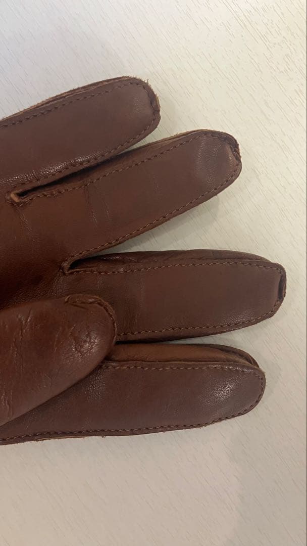 【高級ブランド】madova 本革レザー手袋　カシミア100% ブラウン 茶色