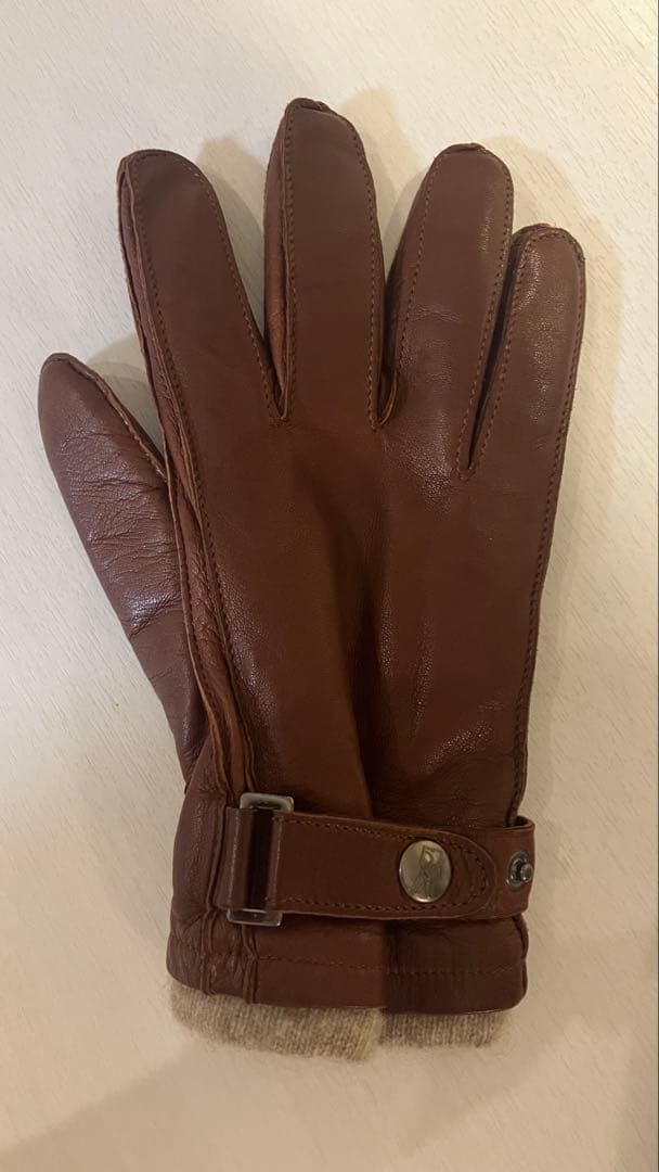 【高級ブランド】madova 本革レザー手袋　カシミア100% ブラウン 茶色