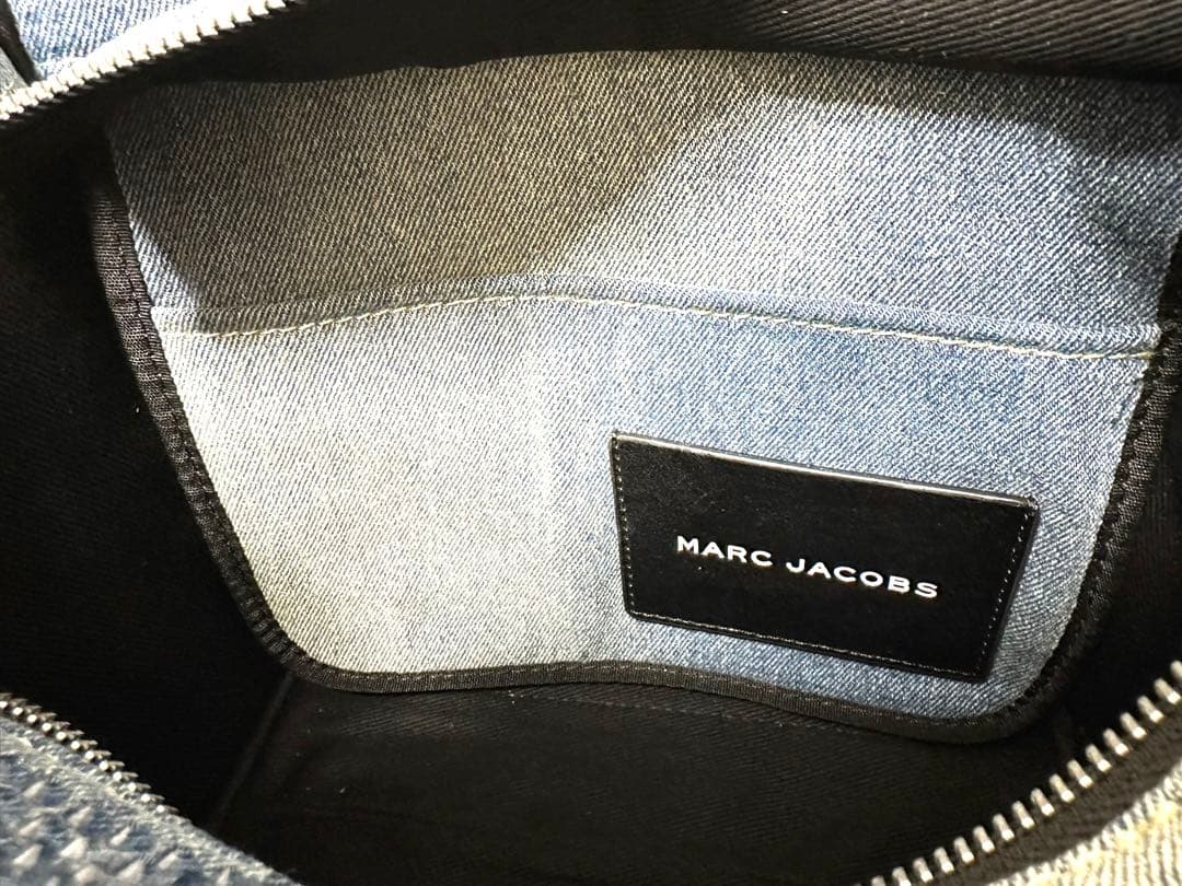 新品■マークジェイコブス ザ クリスタルデニムスモールトートバッグ ライトブルー